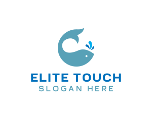 Ocean Whale Spout logo design