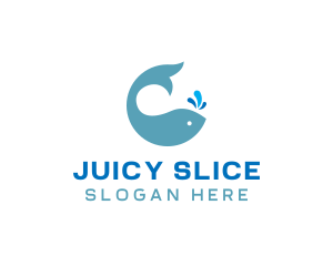 Ocean Whale Spout logo design