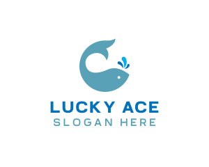 Ocean Whale Spout logo design