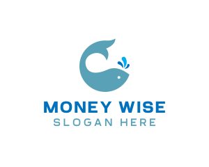 Ocean Whale Spout logo design