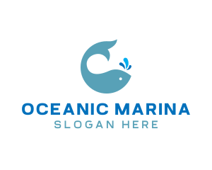 Ocean Whale Spout logo design