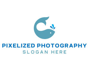 Ocean Whale Spout logo design