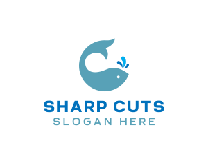 Ocean Whale Spout logo design