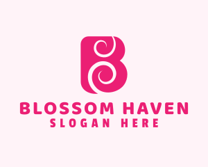 Pink Cosmetics Letter B logo design