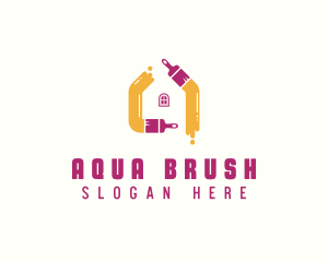 Paint Brush Home Improvement logo design