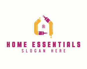 Paint Brush Home Improvement logo design