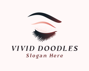 Glitter Eyelash Makeup logo design