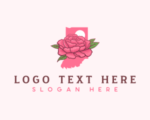 Indiana Peony Flower logo