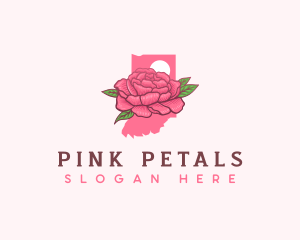 Indiana Peony Flower logo design