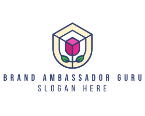 Mosaic Flower Shield logo design