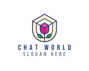 Mosaic Flower Shield logo design