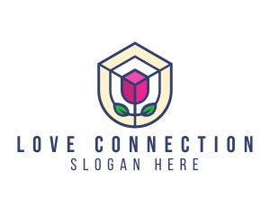 Mosaic Flower Shield logo
