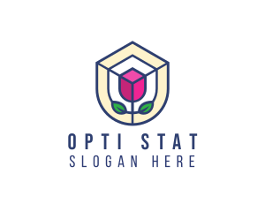 Mosaic Flower Shield logo design