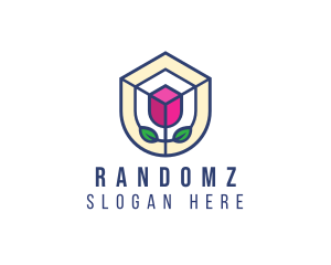 Mosaic Flower Shield logo design