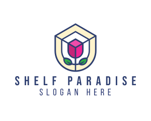 Mosaic Flower Shield logo design