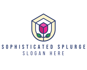 Mosaic Flower Shield logo design