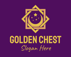 Golden Moon Stars logo design