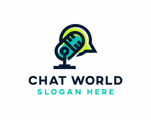  Chat Microphone Podcast  logo design