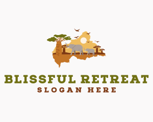 Central African Republic Map logo