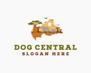 Central African Republic Map logo design