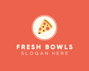 Pizza Slice Circle logo design