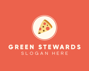 Pizza Slice Circle logo design