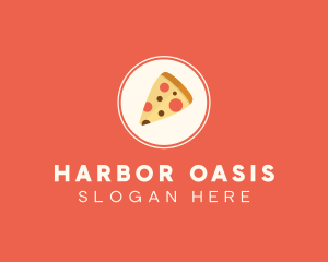 Pizza Slice Circle logo design