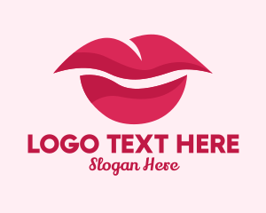 Pink Feminine Lips  logo design