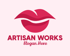 Pink Feminine Lips  logo design