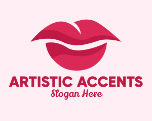 Pink Feminine Lips  logo design