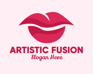 Pink Feminine Lips  logo design