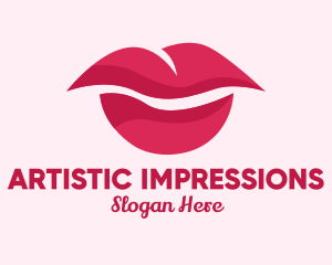 Pink Feminine Lips  logo design