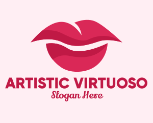 Pink Feminine Lips  logo design