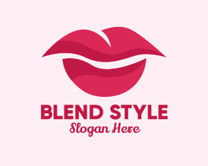 Pink Feminine Lips  logo design