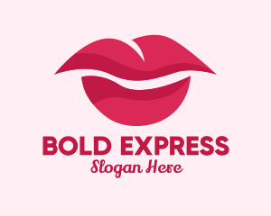 Pink Feminine Lips  logo design