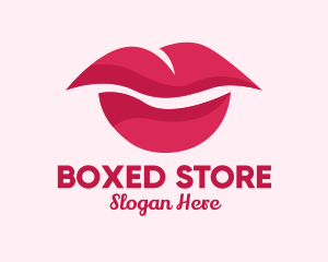 Pink Feminine Lips  logo design