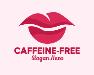 Pink Feminine Lips  logo design