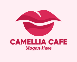 Pink Feminine Lips  logo design