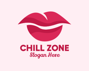 Pink Feminine Lips  logo design