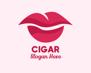 Pink Feminine Lips  logo design