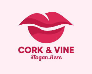 Pink Feminine Lips  logo design