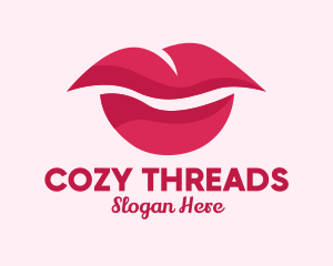 Pink Feminine Lips  logo design