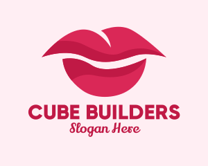 Pink Feminine Lips  logo design