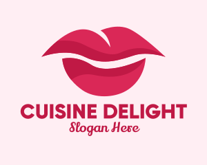 Pink Feminine Lips  logo design