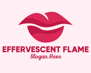 Pink Feminine Lips  logo design