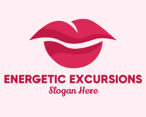 Pink Feminine Lips  logo design