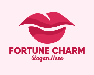 Pink Feminine Lips  logo design