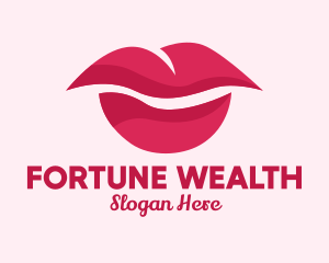 Pink Feminine Lips  logo design