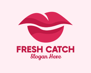 Pink Feminine Lips  logo design