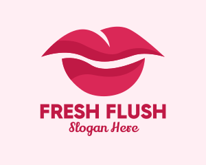 Pink Feminine Lips  logo design